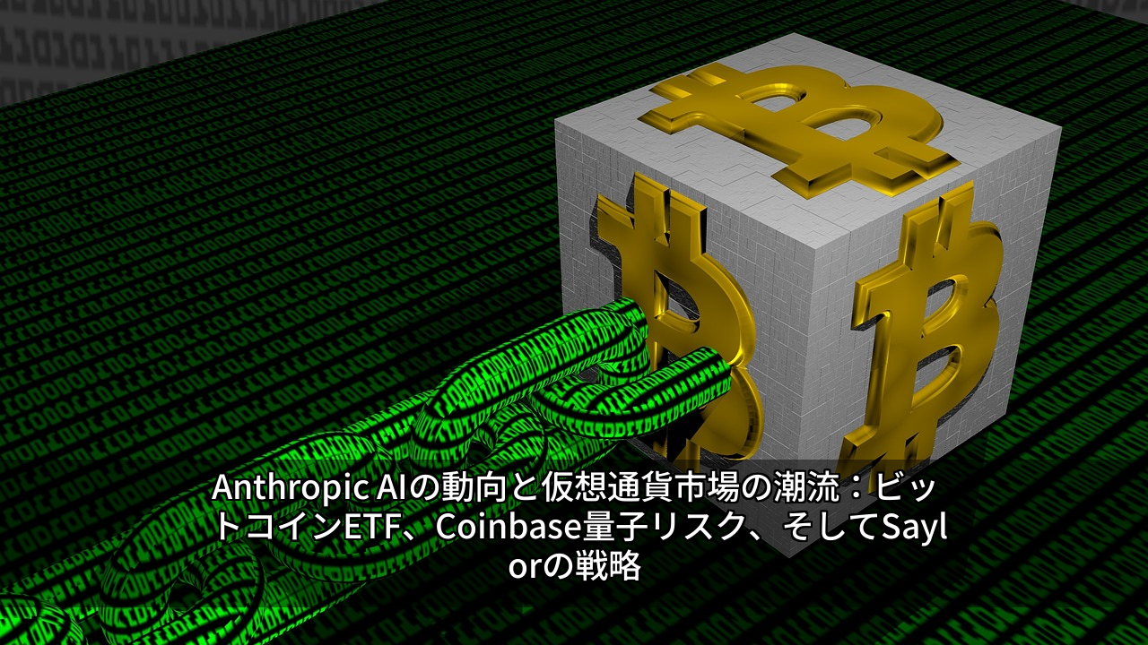 Anthropic AIの動向と仮想通貨市場の潮流：ビットコインETF、Coinbase量子リスク、そしてSaylorの戦略