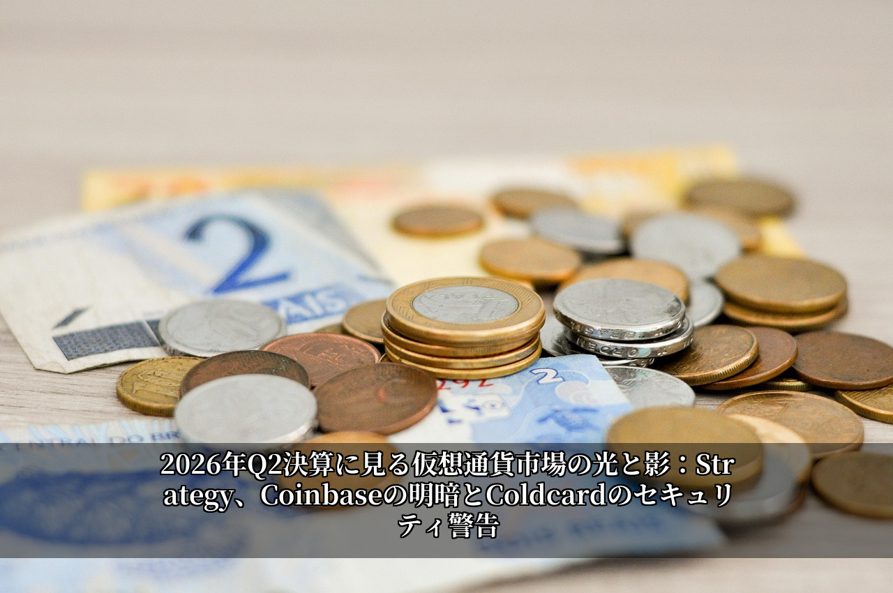 2026年Q2決算に見る仮想通貨市場の光と影：Strategy、Coinbaseの明暗とColdcardのセキュリティ警告