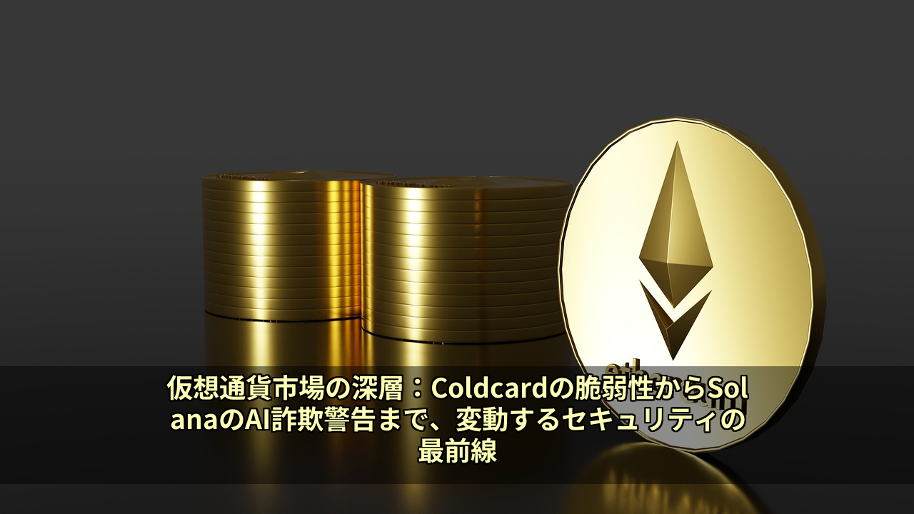 仮想通貨市場の深層：Coldcardの脆弱性からSolanaのAI詐欺警告まで、変動するセキュリティの最前線