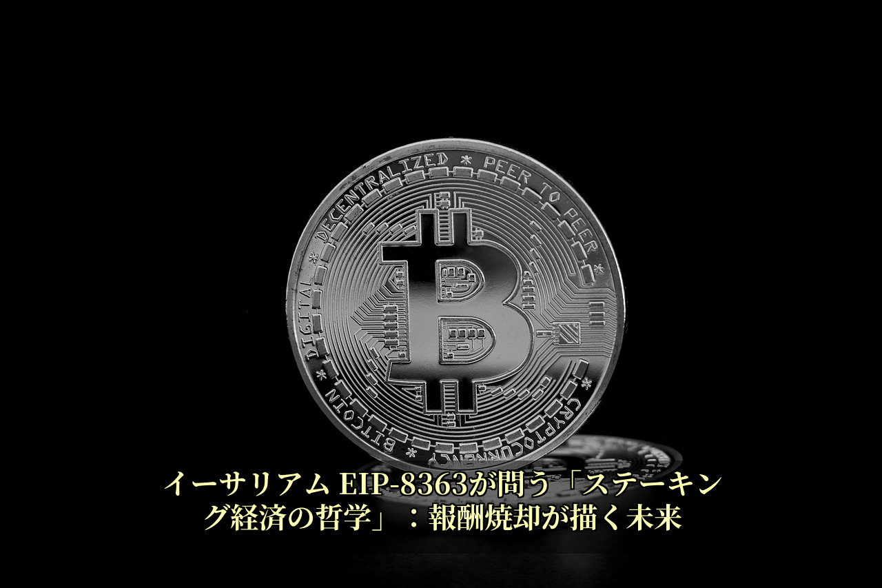 イーサリアム EIP-8363が問う「ステーキング経済の哲学」：報酬焼却が描く未来
