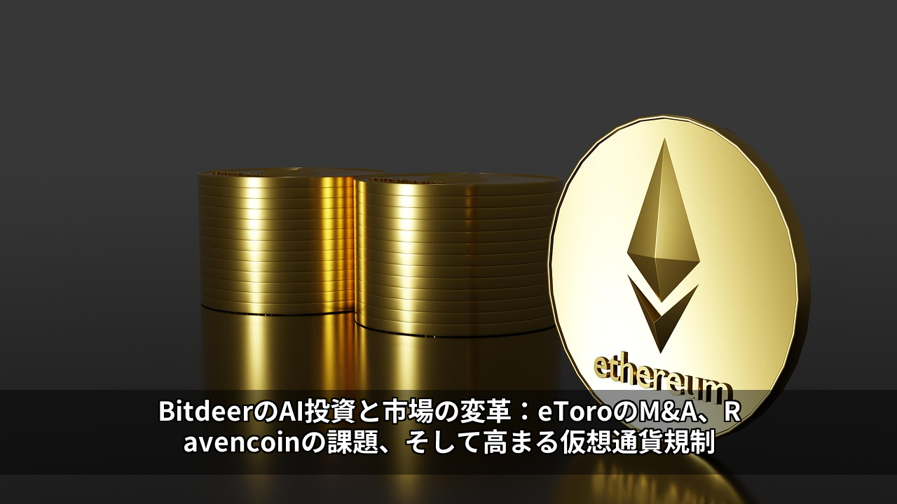 BitdeerのAI投資と市場の変革：eToroのM&A、Ravencoinの課題、そして高まる仮想通貨規制
