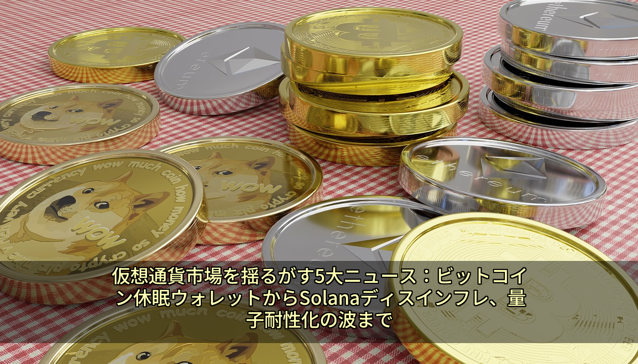 仮想通貨市場を揺るがす5大ニュース：ビットコイン休眠ウォレットからSolanaディスインフレ、量子耐性化の波まで