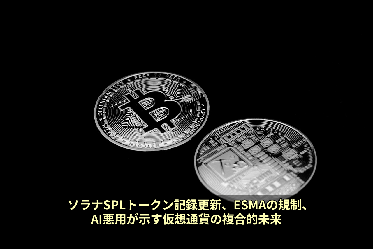 ソラナSPLトークン記録更新、ESMAの規制、AI悪用が示す仮想通貨の複合的未来