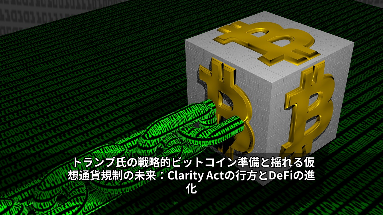 トランプ氏の戦略的ビットコイン準備と揺れる仮想通貨規制の未来：Clarity Actの行方とDeFiの進化