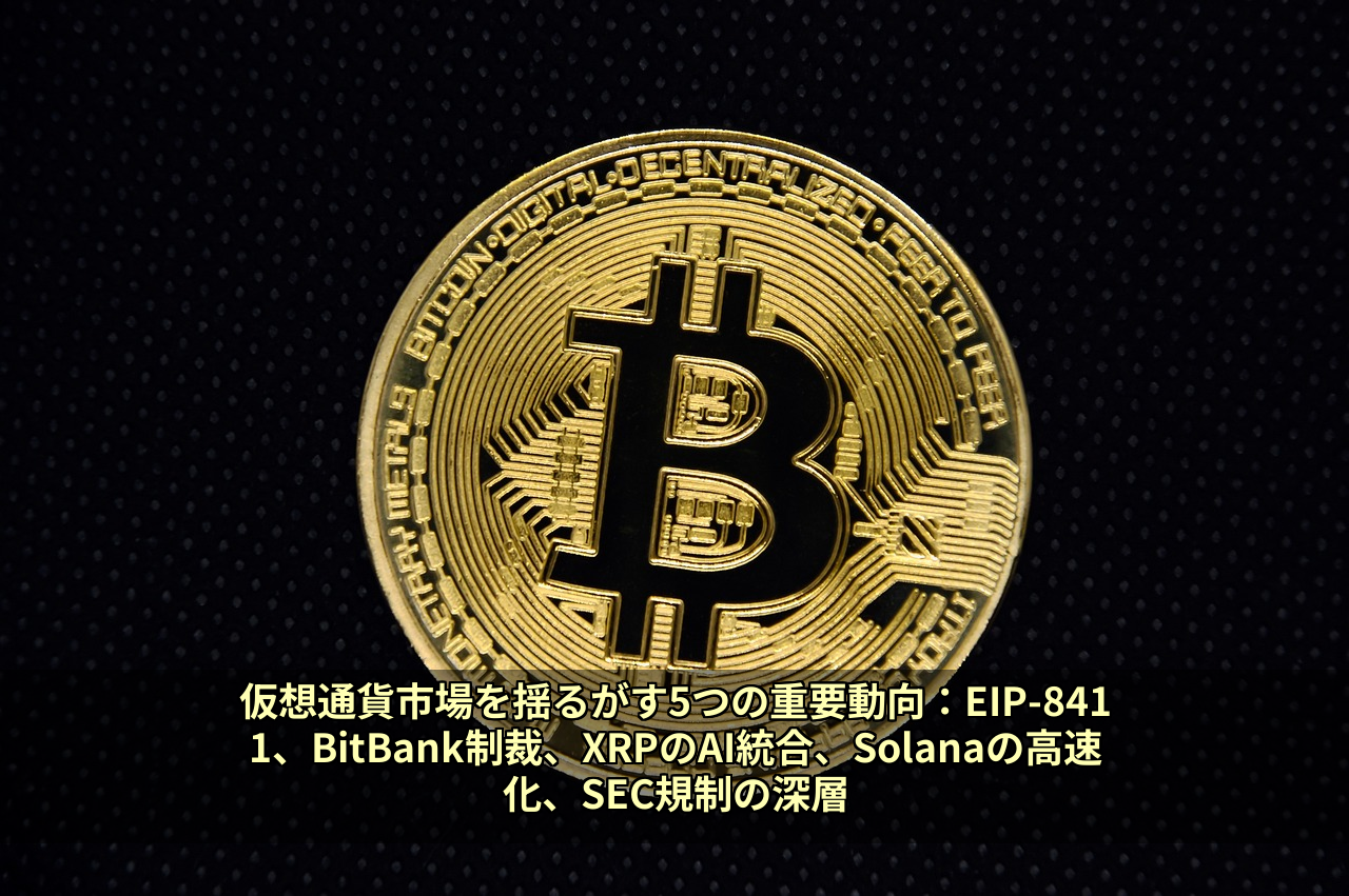 仮想通貨市場を揺るがす5つの重要動向:EIP-8411、BitBank制裁、XRPのAI統合、Solanaの高速化、SEC規制の深層