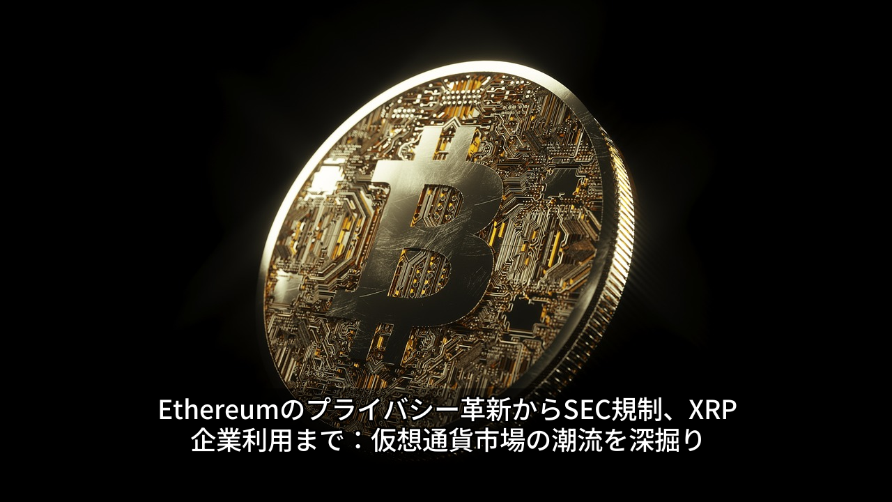 Ethereumのプライバシー革新からSEC規制、XRP企業利用まで：仮想通貨市場の潮流を深掘り